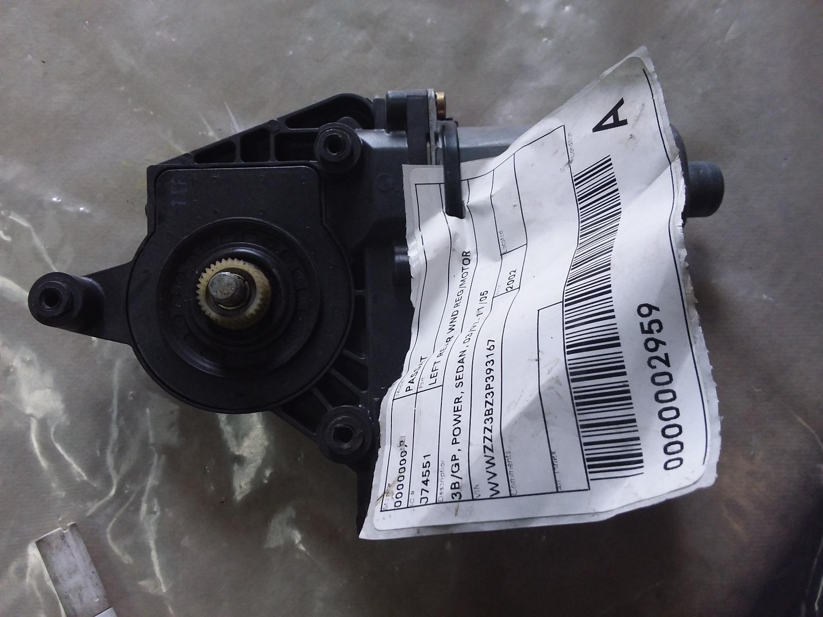 2002 Volkswagen Passat Left Rear Wnd Reg/Motor View Auto part Left Rear Wnd Reg/Motor Volkswagen Passat 2002